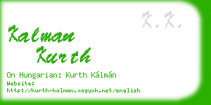 kalman kurth business card